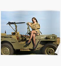 Ashley on a '44 Willys MB Poster