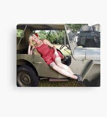 Brittany in a 1941 Willys MB Metal Print