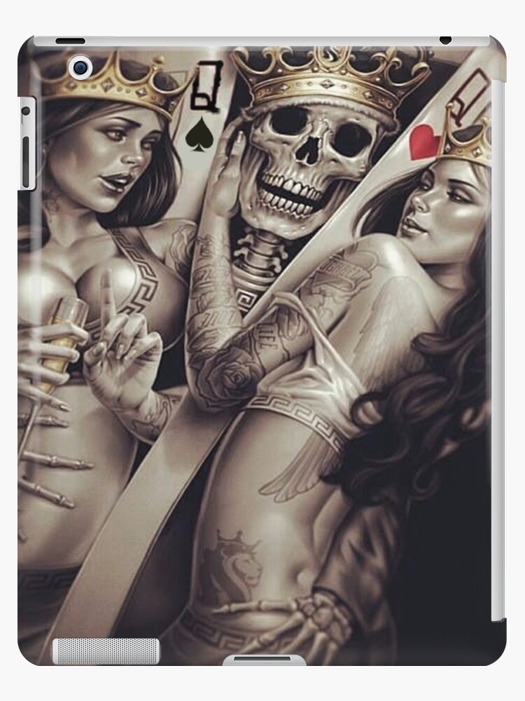 "King and queens spades and hearts playing cards cartoon design" iPad Cases & Skins by JackDee55 ...