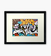 Abstract Graffiti on the textured wall Framed Print