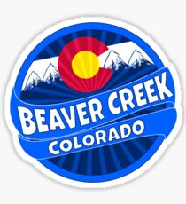 Beaver Creek Colorado flag mountain burst Sticker