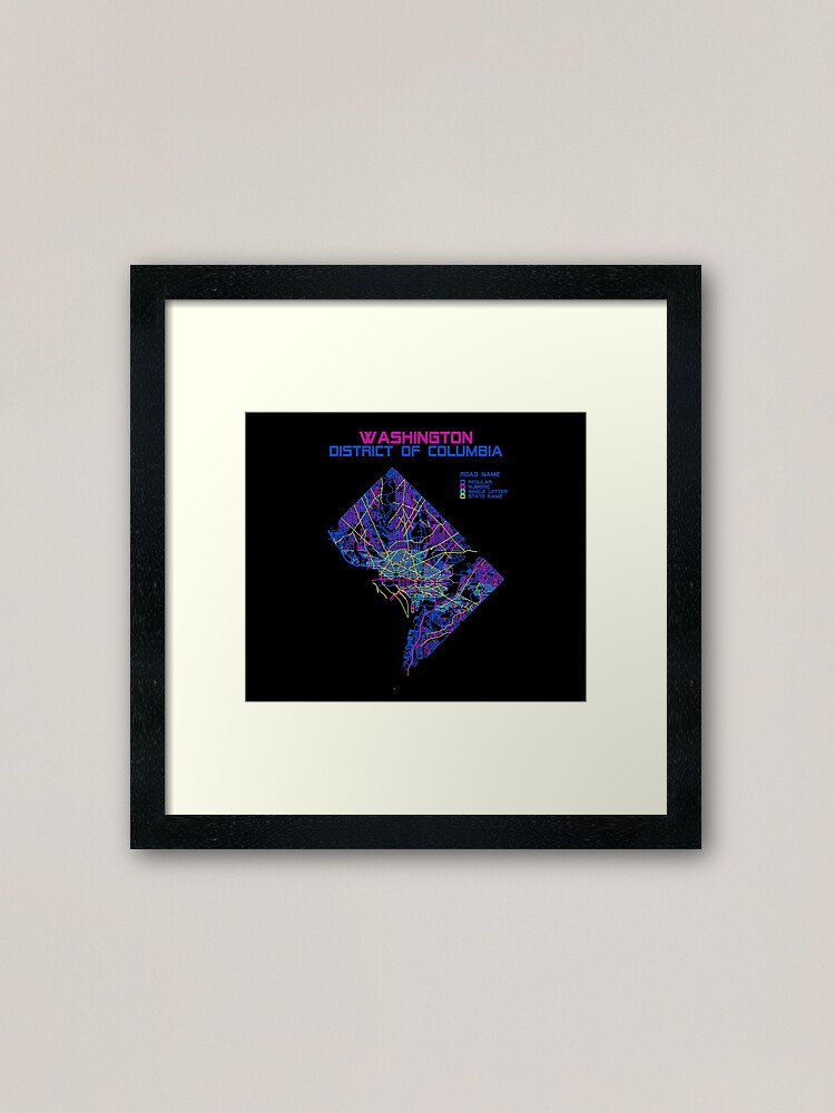 Alternate view of Washington, DC Streets Map -Retro Framed Art Print