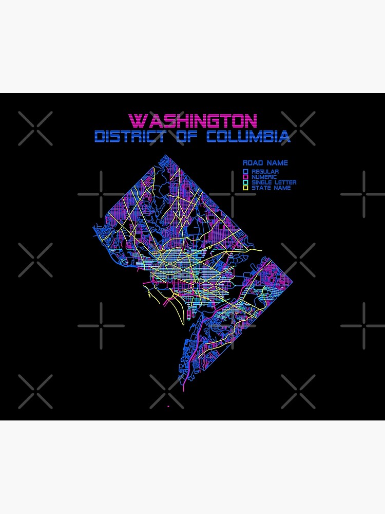 Washington, DC Streets Map -Retro by cstats