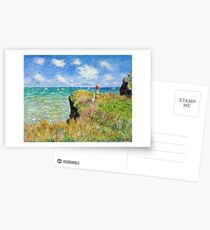Claude Monet - Spaziergang auf der Klippe bei Pourville Postkarten