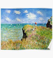 Claude Monet - Walk on the Cliff at Pourville Poster
