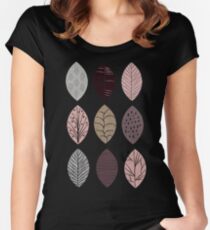 Nature Inspired Leaves Women's Fitted Scoop T-Shirt