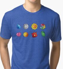 Kanto Gym Badges Tri-blend T-Shirt