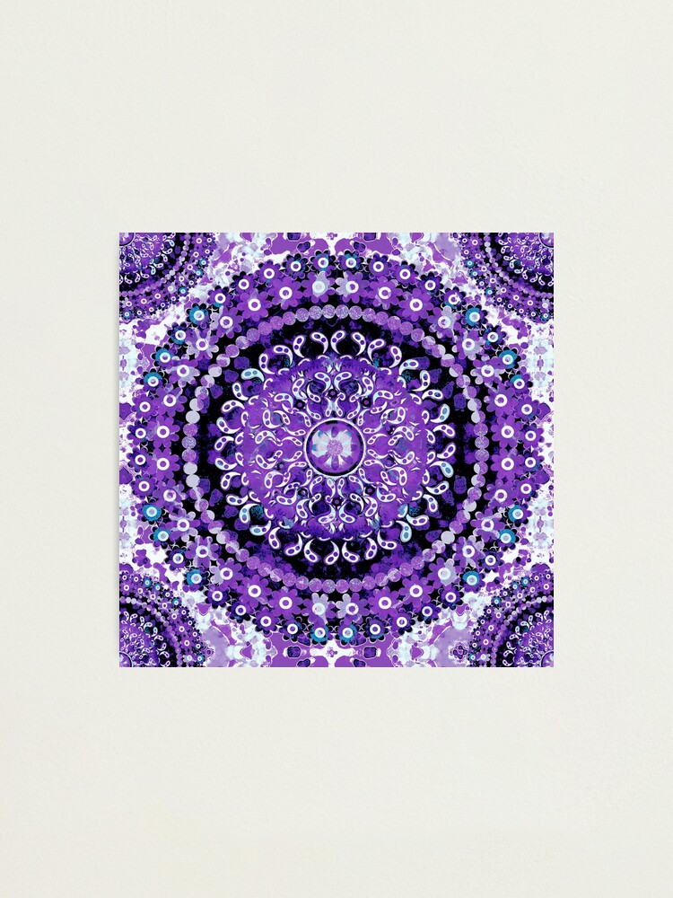 Alternate view of Boho Mosaic Mandala Purple Photographic Print