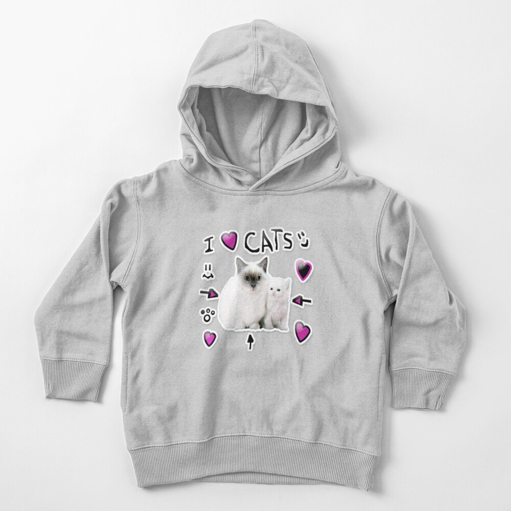 Denis Daily I Love Cats Toddler Pullover Hoodie By Thatbeardguy - roblox cat sir meows a lot hardcover journal by jenr8d designs