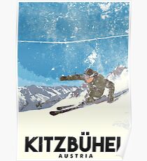 Ski KitzbĂ¼hel Austria (eroded) Poster