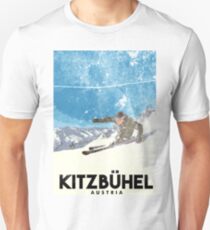 Ski Kitzbühel Österreich (erodiert) Slim Fit T-Shirt