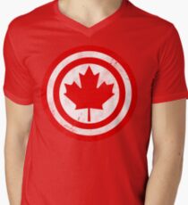 Captain Canada (Distressed) Men's V-Neck T-Shirt
