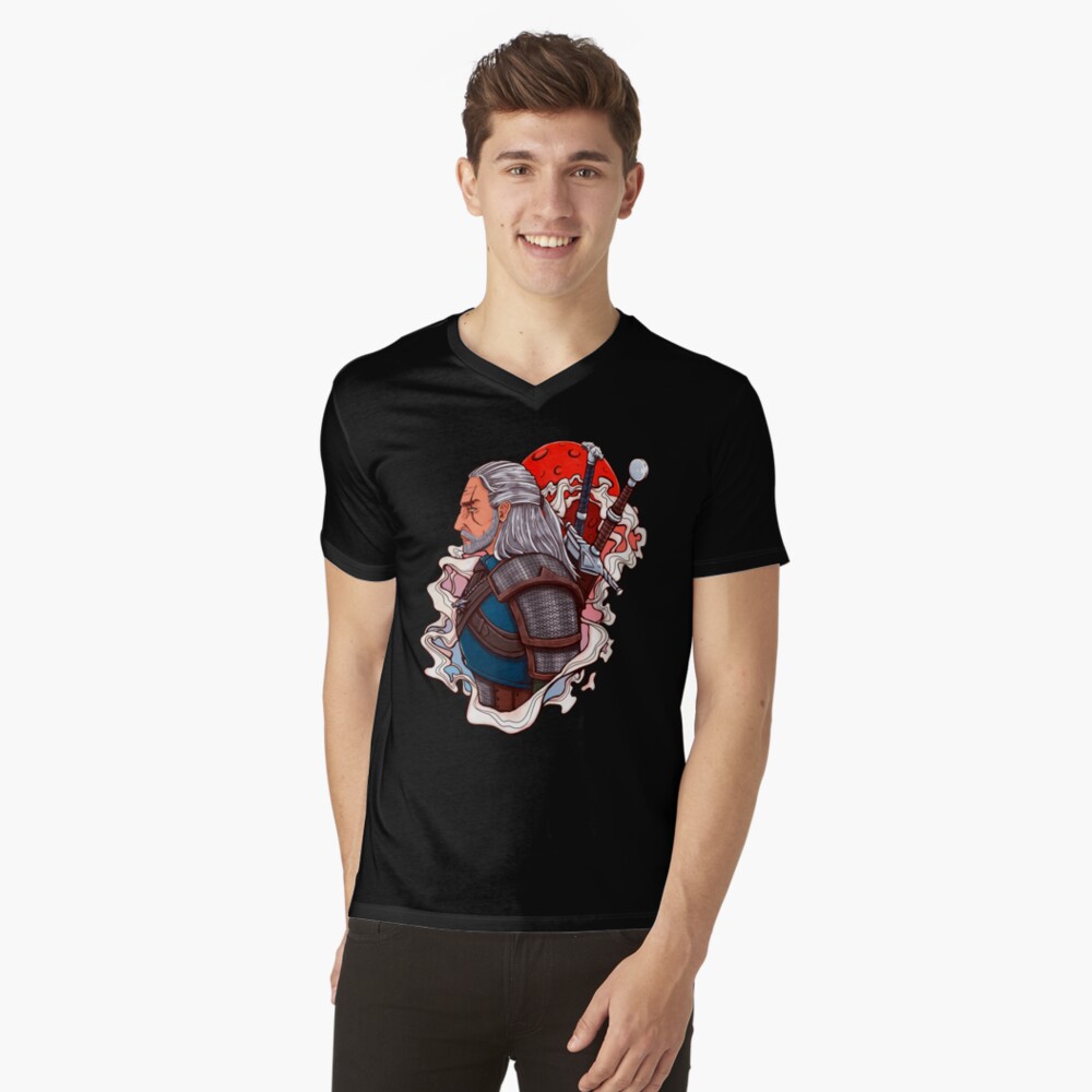 White Wolf V-Neck T-Shirt