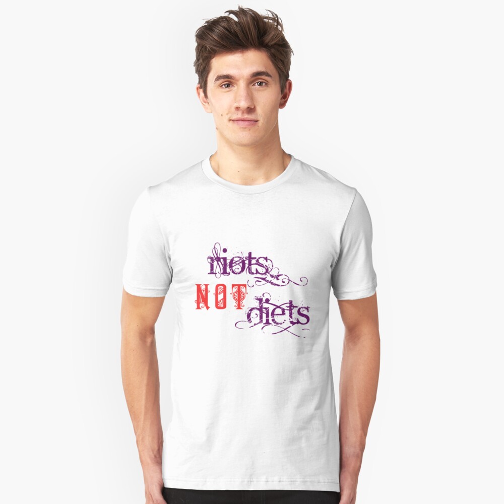Riots Not Diets (Purple and Red) Slim Fit T-Shirt