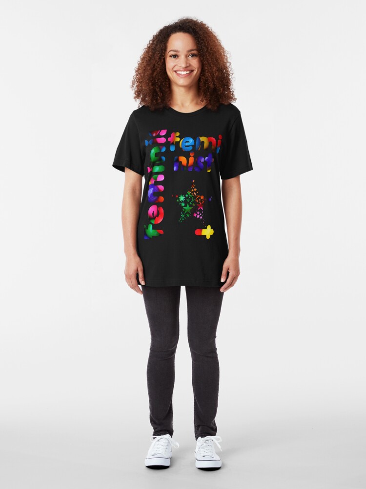 Alternate view of Jelly Bean Feminist Slim Fit T-Shirt