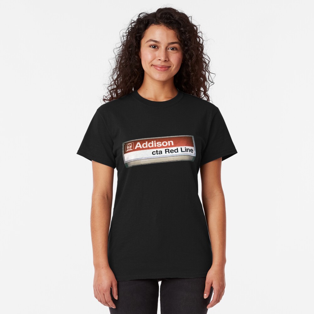 Addison CTA Red Line Station Sign Classic T-Shirt