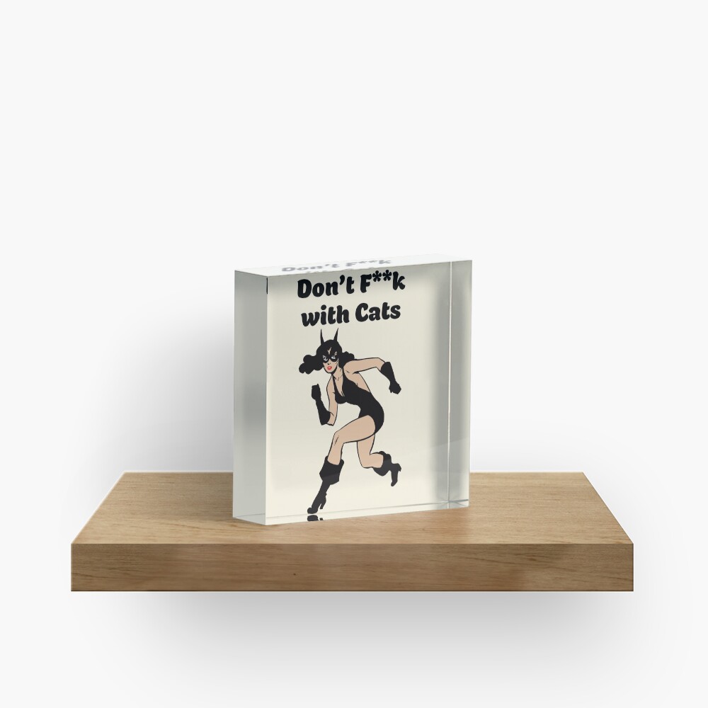 Don’t f**k with cats typography text art quote by Word Fandom - wordfandom Acrylic Block