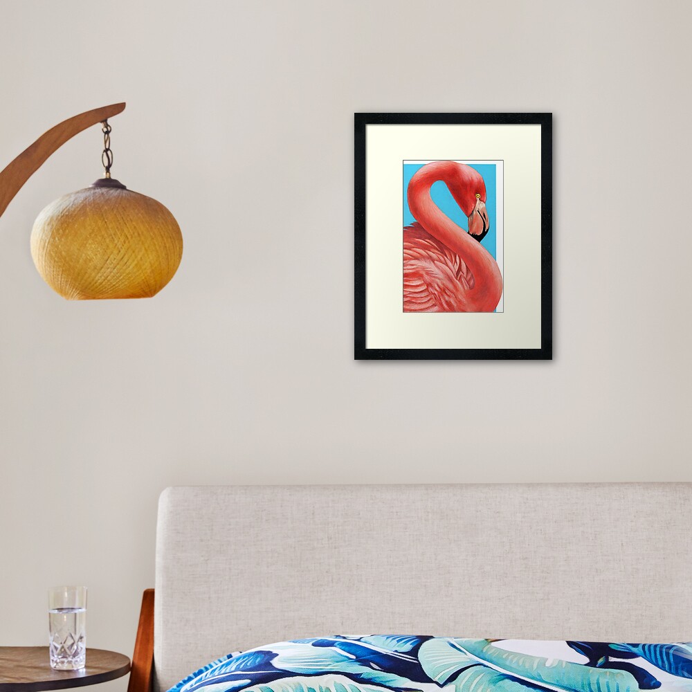 Flamingo art by Wildlife Artist Sherrie Spencer Framed Art Print
