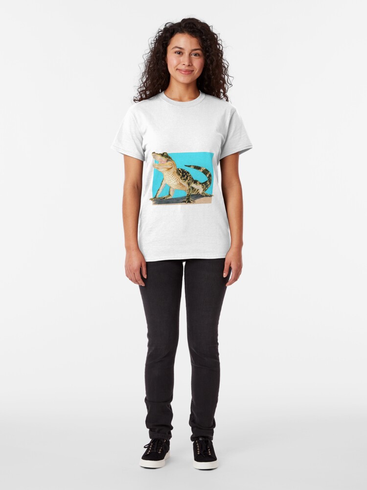 Alternate view of Baby Alligator Smiling! art by Wildlife Artist Sherrie Spencer Classic T-Shirt