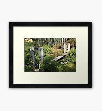 Swinging Bridge Over a Ravine Framed Print