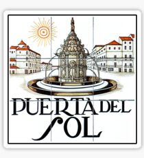 Puerta del Sol, Straßenschild Madrid, Spanien Sticker