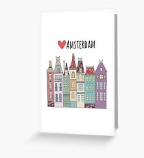 European houses in Amsterdam Greeting Card