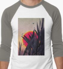 Red Heat (with Dragonflies) Men's Baseball ¾ T-Shirt