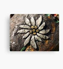 Edelweiss Wood Carving. Canvas Print