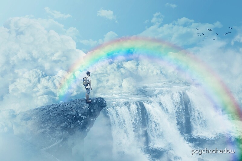 "heaven's waterfall" by psychoshadow Redbubble