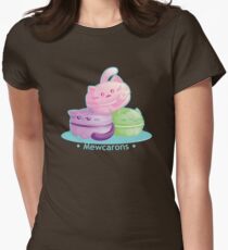 Cute Kitty Cat Macarons Women's Fitted T-Shirt