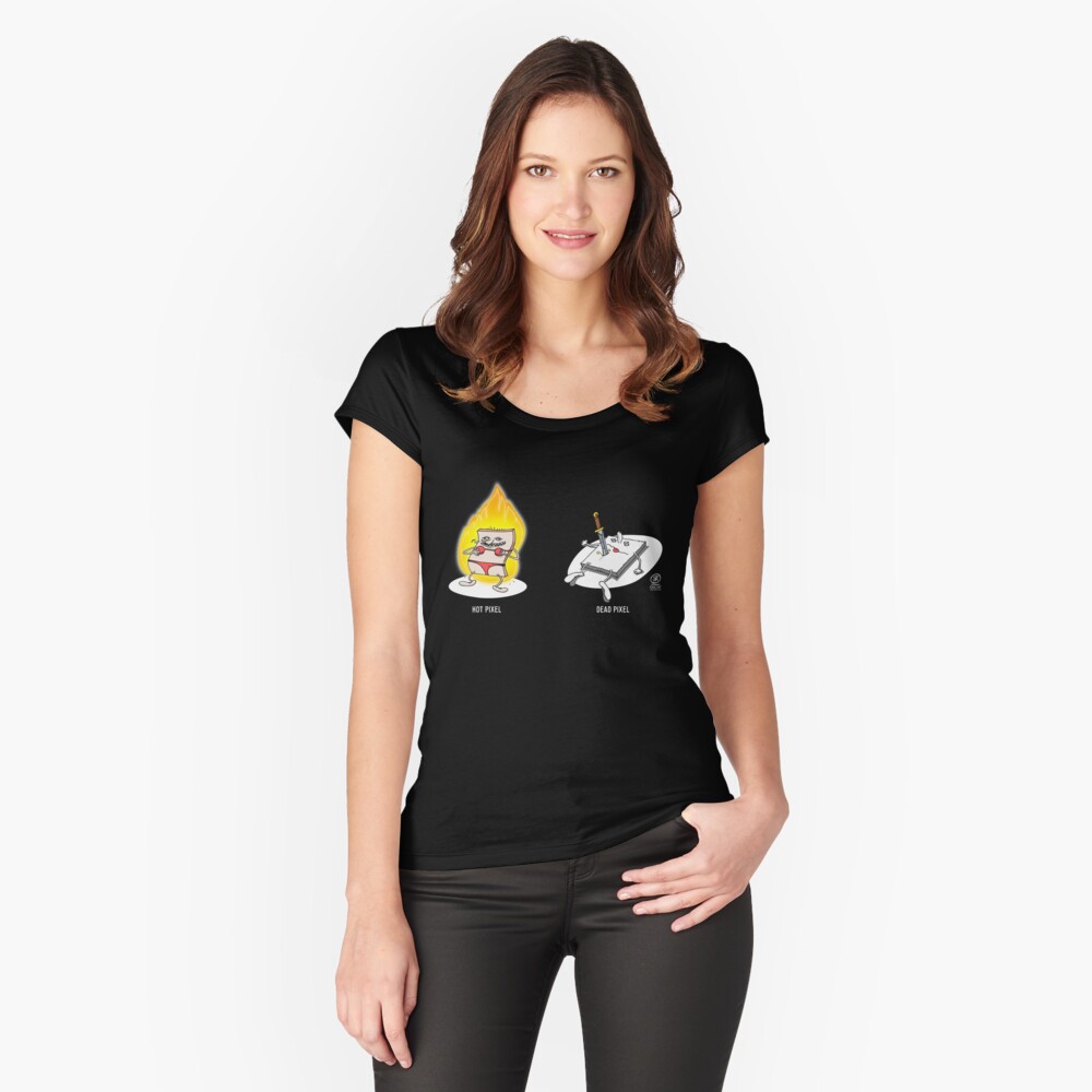 Hot pixel & Dead pixel Fitted Scoop T-Shirt