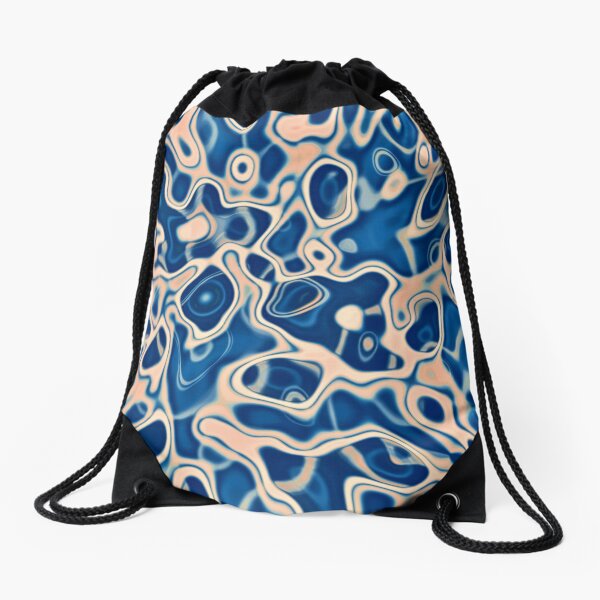 Abstraction of DarkSlateBlue Bisque Drawstring Bag