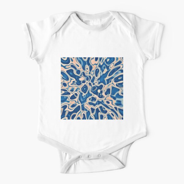 Abstraction of DarkSlateBlue Bisque Short Sleeve Baby One-Piece