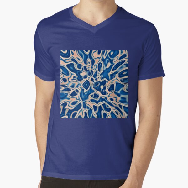 Abstraction of DarkSlateBlue Bisque V-Neck T-Shirt