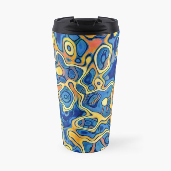 Abstraction of SteelBlue Golden Grass Travel Mug
