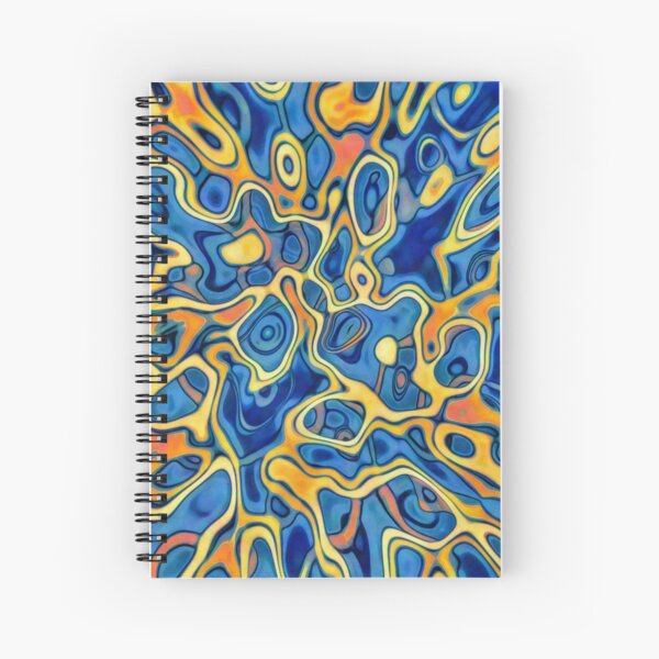 Abstraction of SteelBlue Golden Grass Spiral Notebook