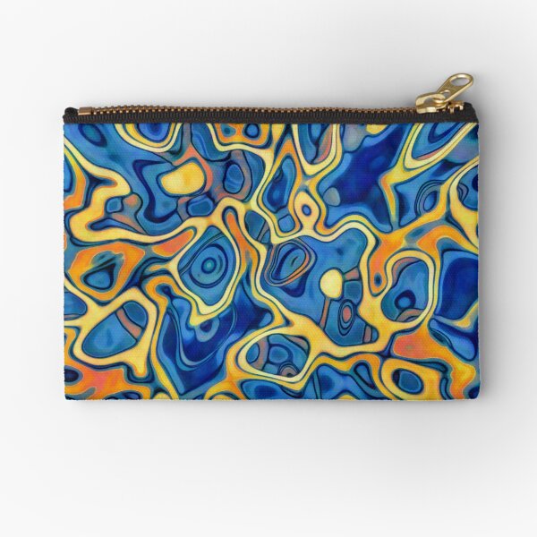 Abstraction of SteelBlue Golden Grass Zipper Pouch
