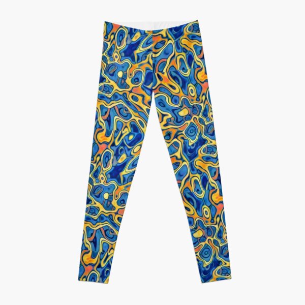 Abstraction of SteelBlue Golden Grass Leggings