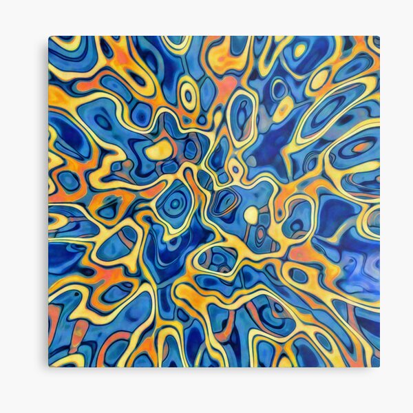 Abstraction of SteelBlue Golden Grass Metal Print