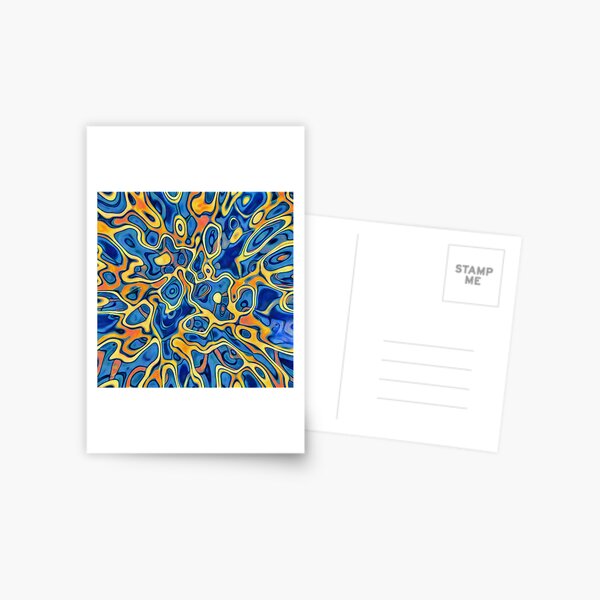 Abstraction of SteelBlue Golden Grass Postcard
