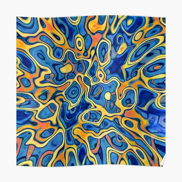 Abstraction of SteelBlue Golden Grass Poster