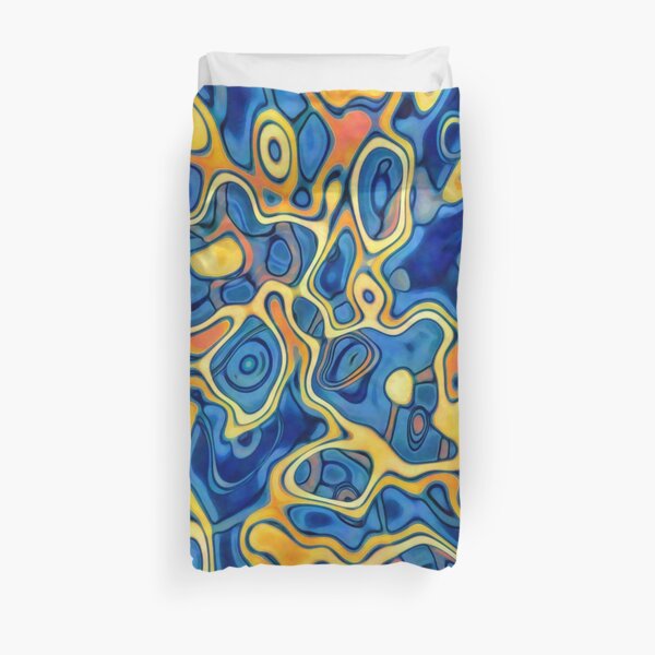 Abstraction of SteelBlue Golden Grass Duvet Cover