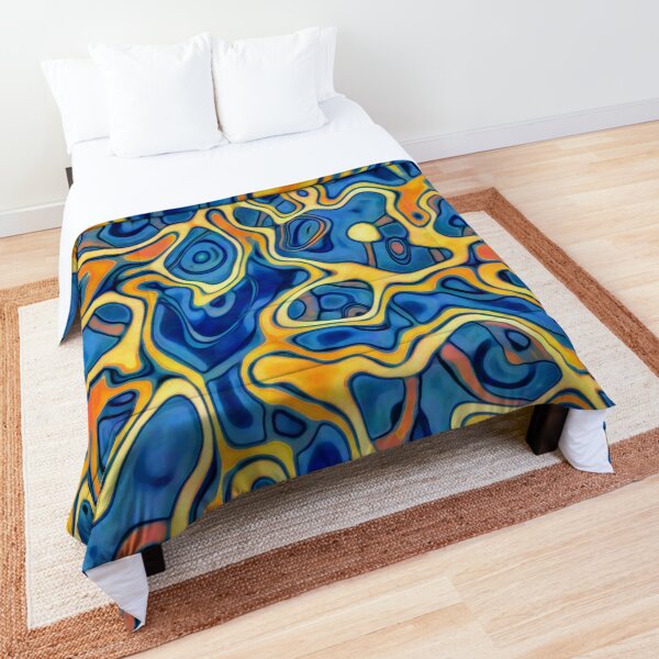 Abstraction of SteelBlue Golden Grass Comforter