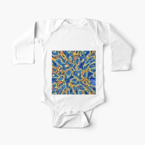 Abstraction of SteelBlue Golden Grass Long Sleeve Baby One-Piece