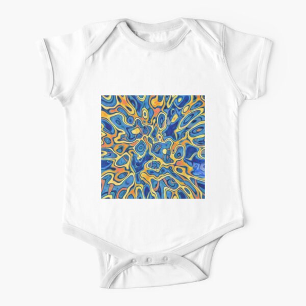Abstraction of SteelBlue Golden Grass Short Sleeve Baby One-Piece