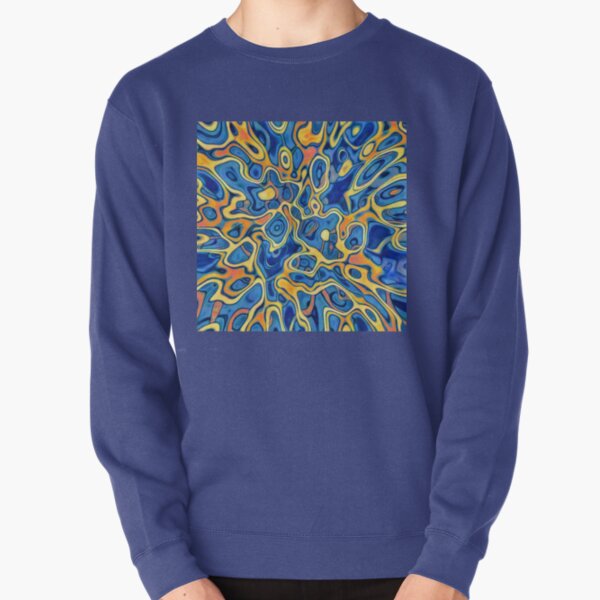 Abstraction of SteelBlue Golden Grass Pullover Sweatshirt