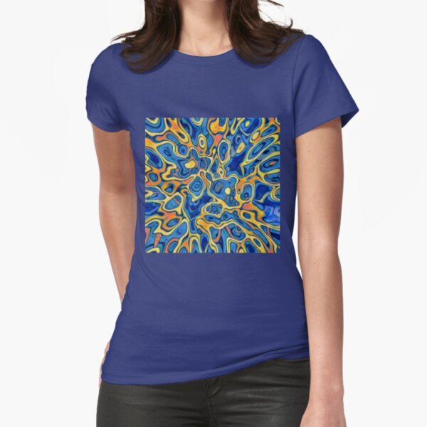 Abstraction of SteelBlue Golden Grass Fitted T-Shirt
