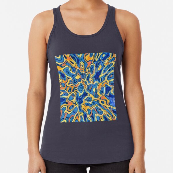Abstraction of SteelBlue Golden Grass Racerback Tank Top