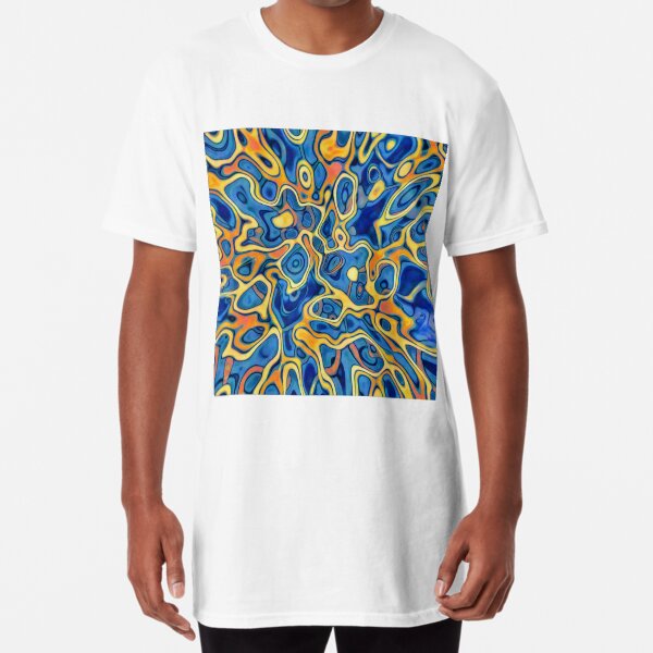 Abstraction of SteelBlue Golden Grass Long T-Shirt