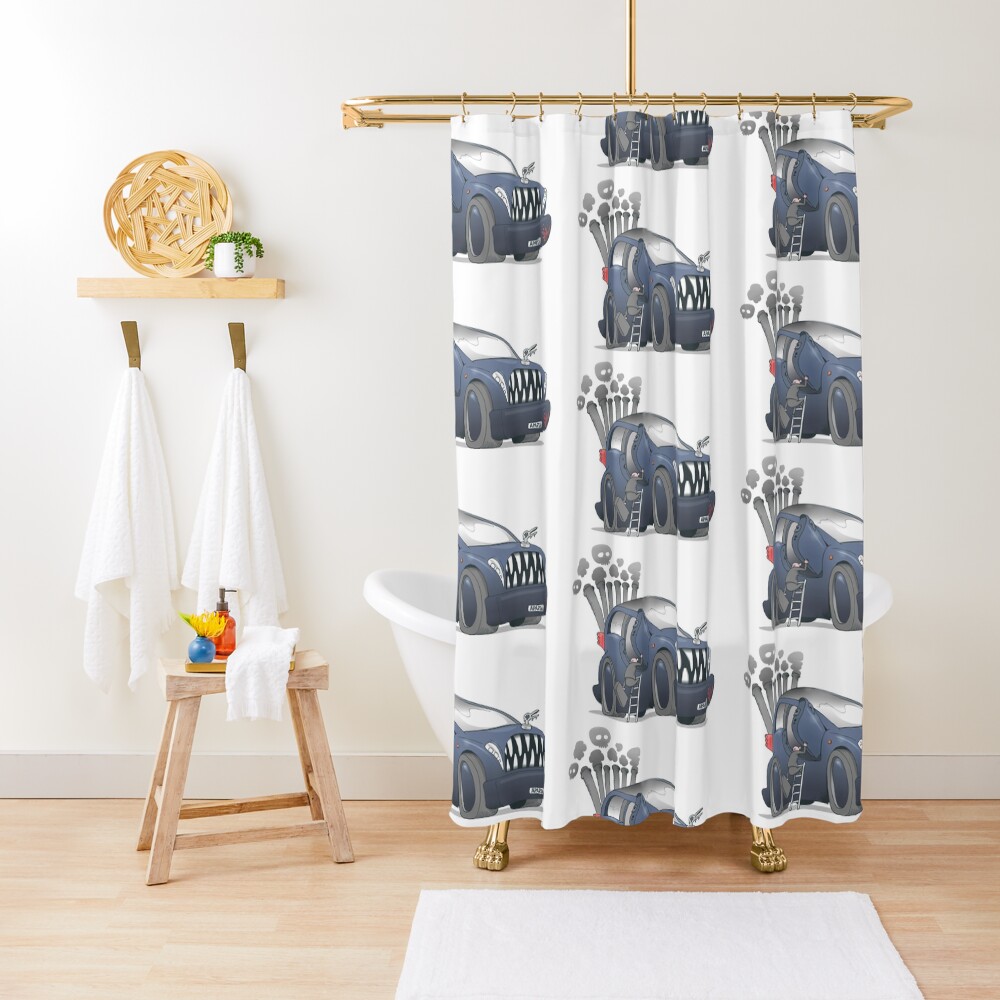Big oil-spending car Shower Curtain